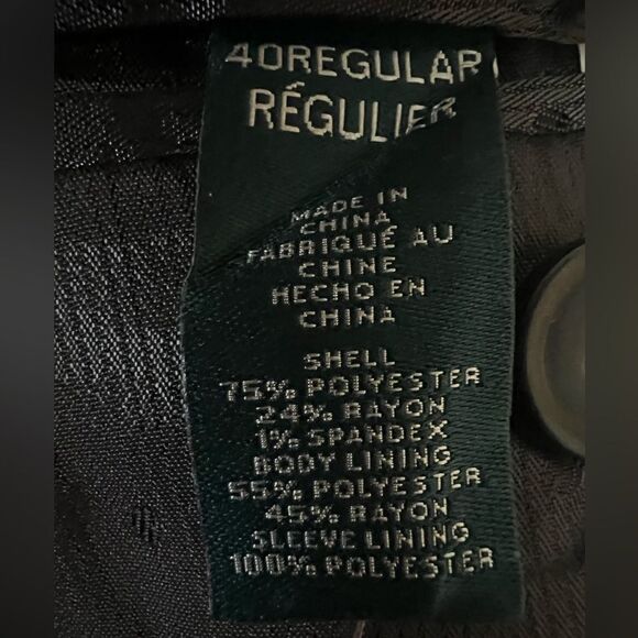 Perry Ellis slim fit pindot black suit jacket size 40 regular stretch knit - Picture 4 of 14